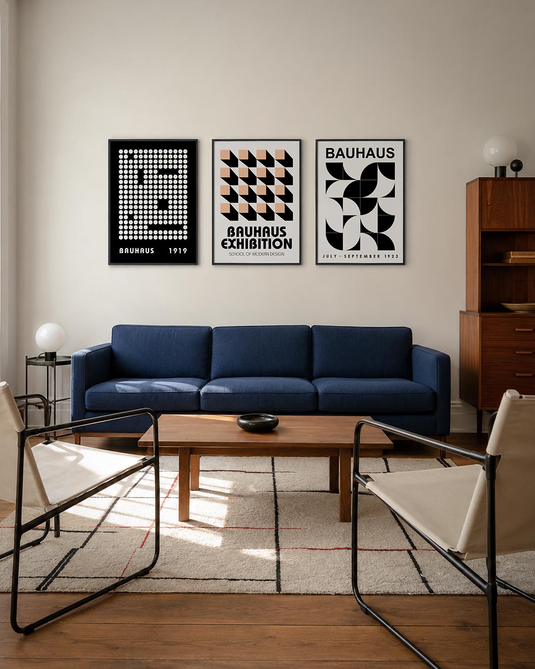 Cirkelpatroon en contrast Posterset