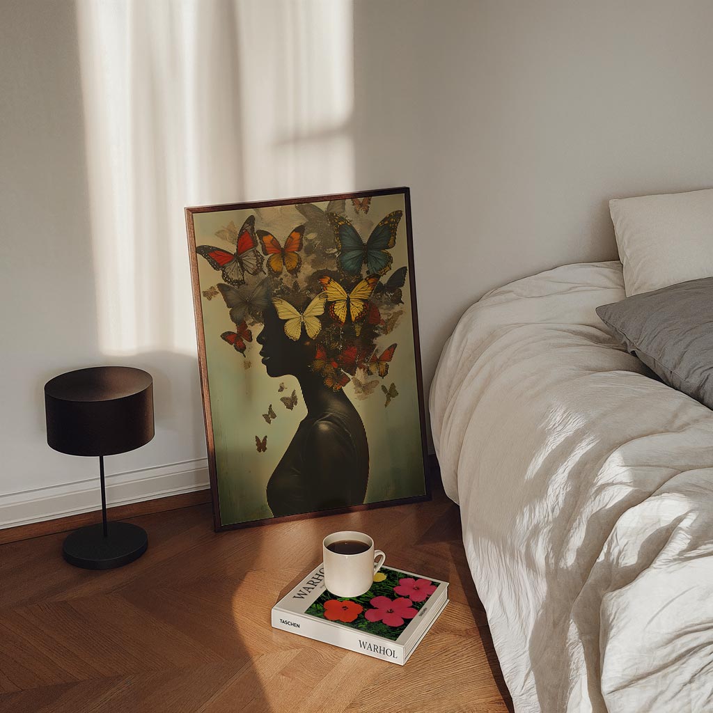 Vlinder Silhouet Poster-WallArtistic