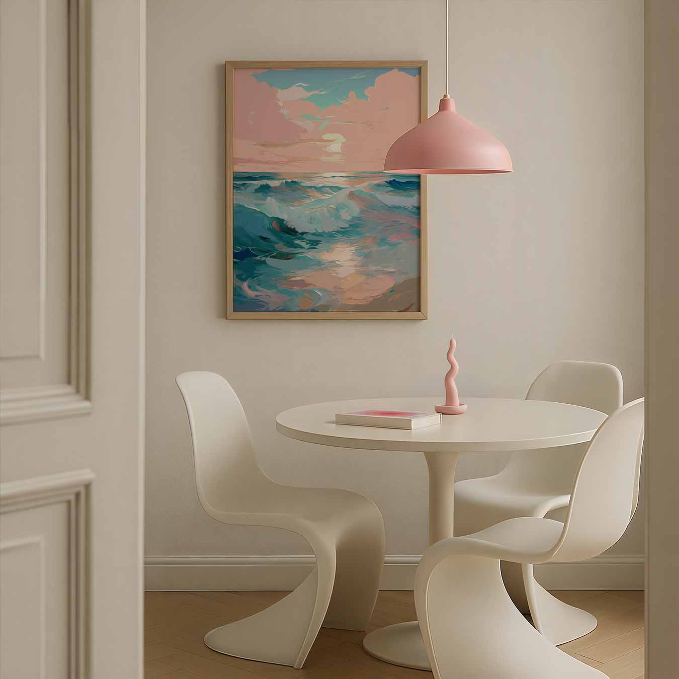 Dromerige Oceaangolven bij Zonsondergang Poster-WallArtistic