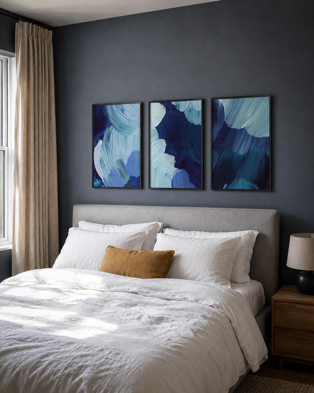 Blauwe kleurvlakken Posterset