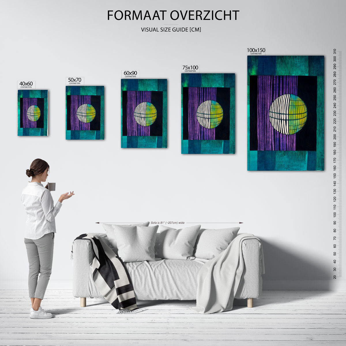 Geometrische kleurencompositie Kunstwerk
