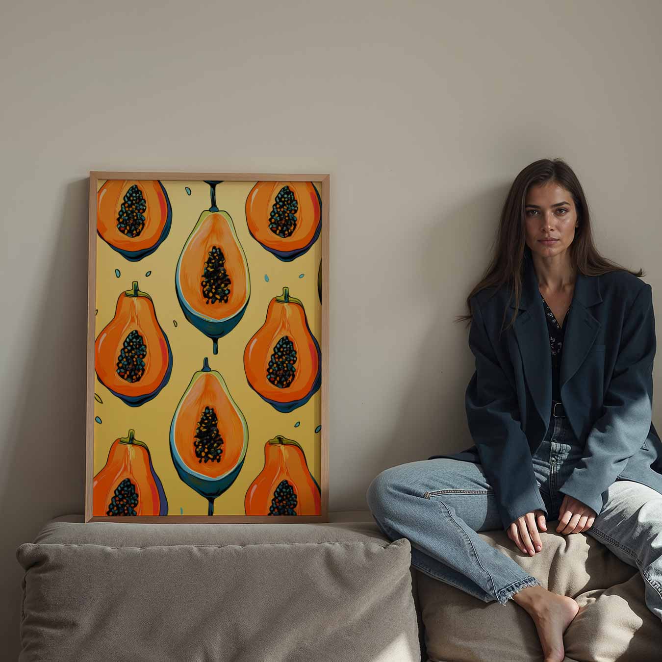 Tropische Papaya Pracht Poster-WallArtistic