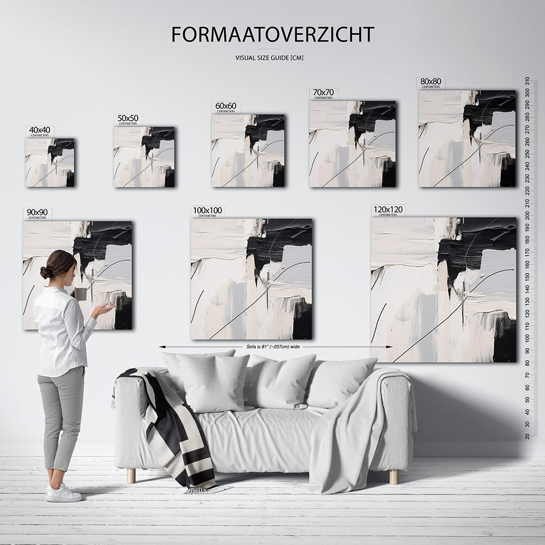 Compositie van lijnen Kunstwerk