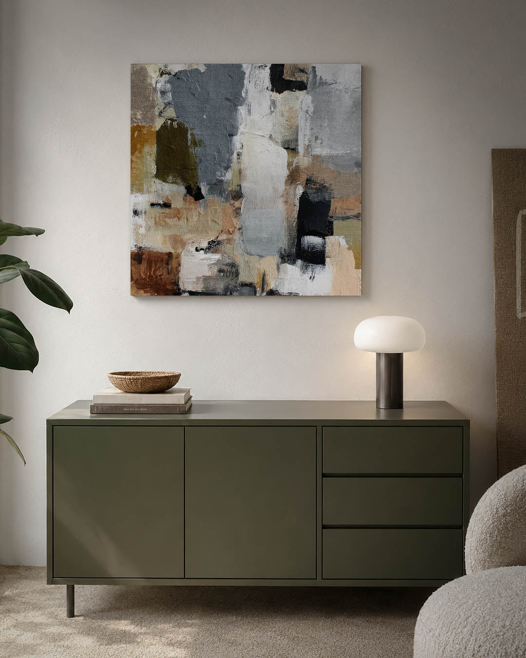 Gelaagde kleurencompositie Kunstwerk