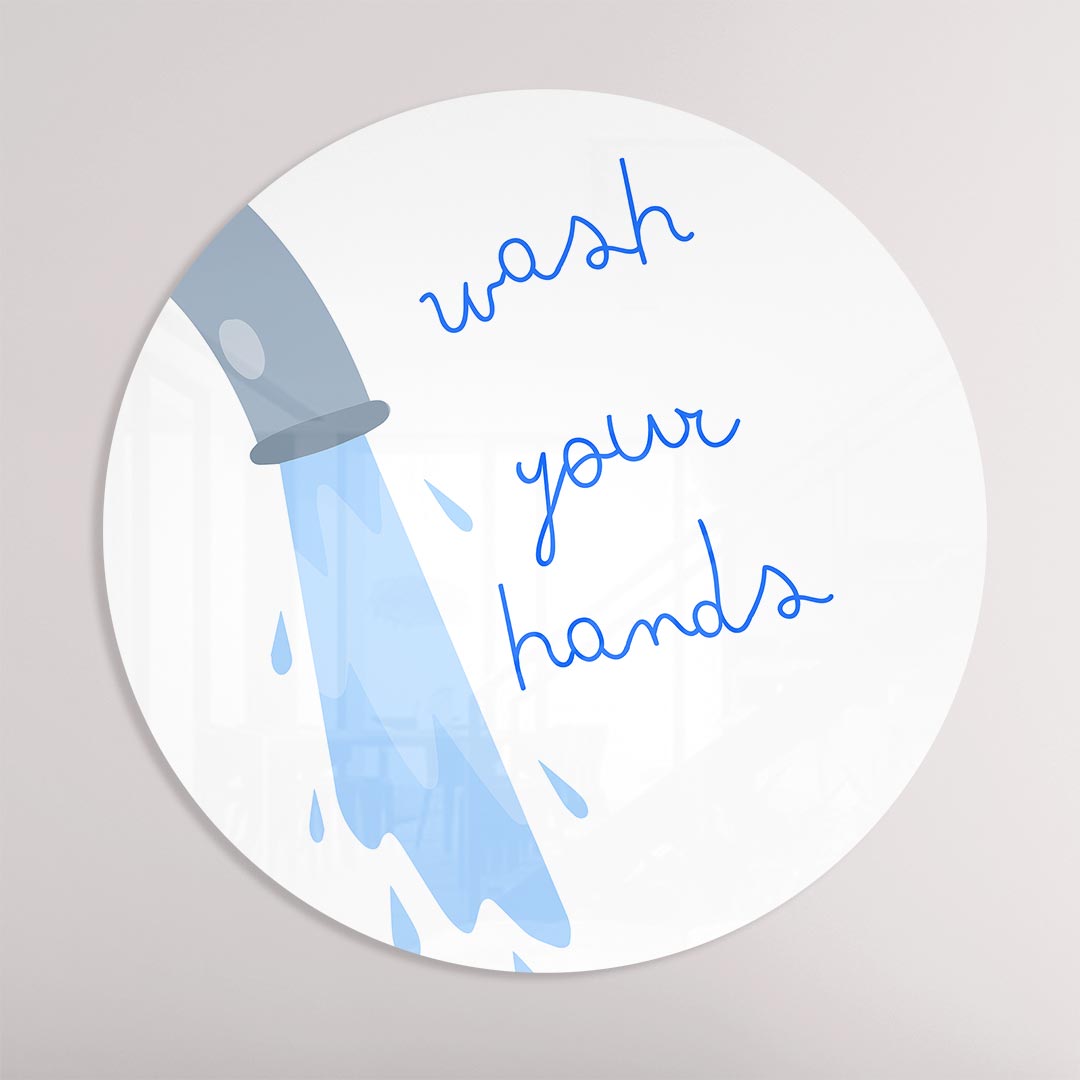Handen Wassen Muurcirkel-WallArtistic