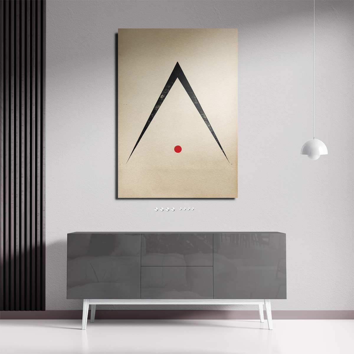 Minimalistisch Abstract Driehoek en Cirkel Kunstwerk-canvas-dibond-plexiglas-wanddecoratie-WallArtistic