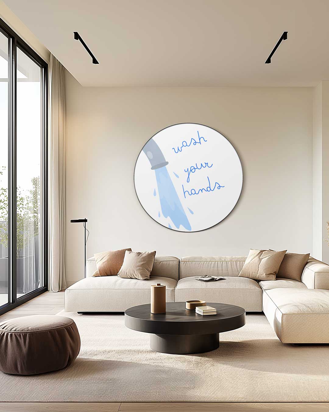 Handen Wassen Muurcirkel-WallArtistic