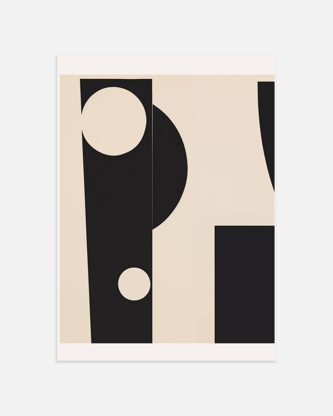 Zwarte geometrische abstractie Poster