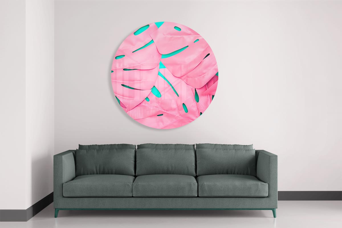 Tropische Monstera Muurcirkel-WallArtistic