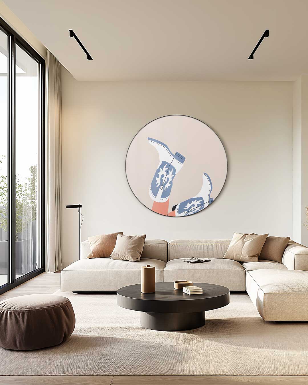 Stoere Boots Muurcirkel-WallArtistic