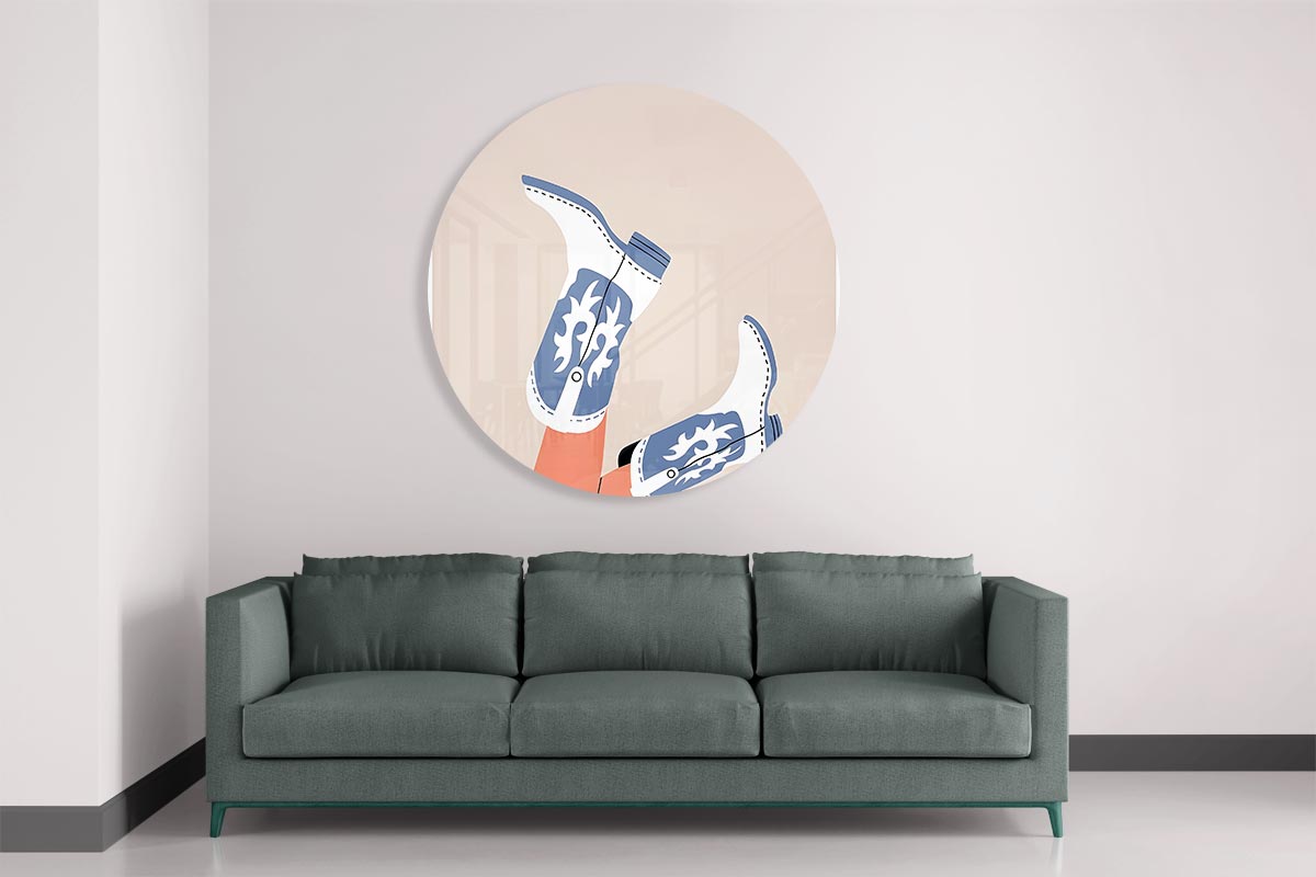 Stoere Boots Muurcirkel-WallArtistic