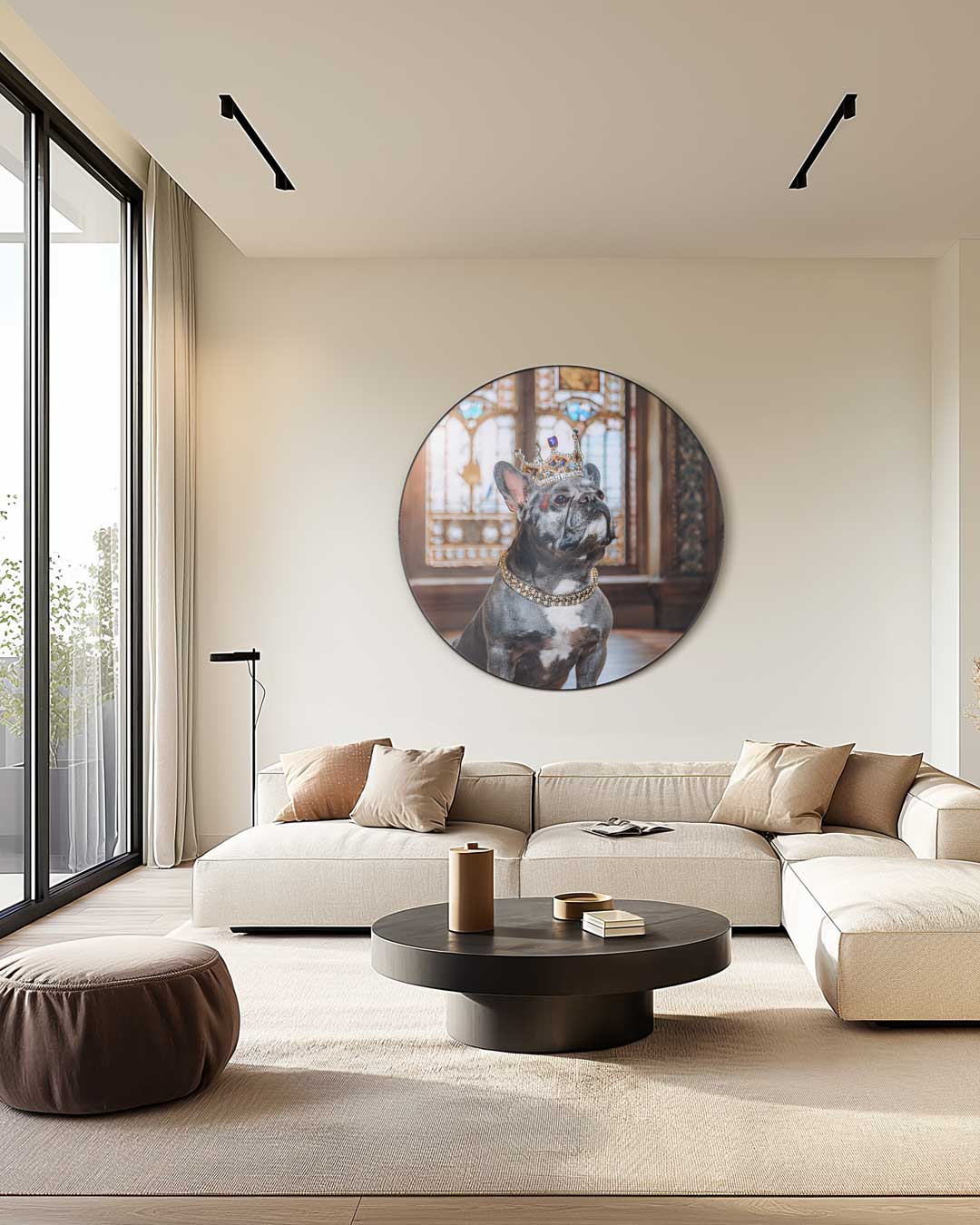 Koninklijke Franse Bulldog Muurcirkel-WallArtistic