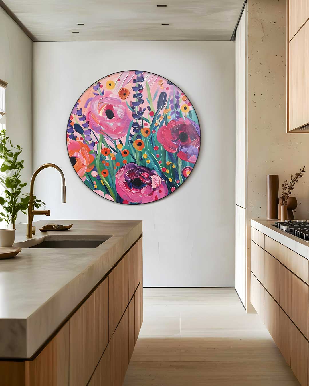 Bloemrijke Muurcirkel-WallArtistic