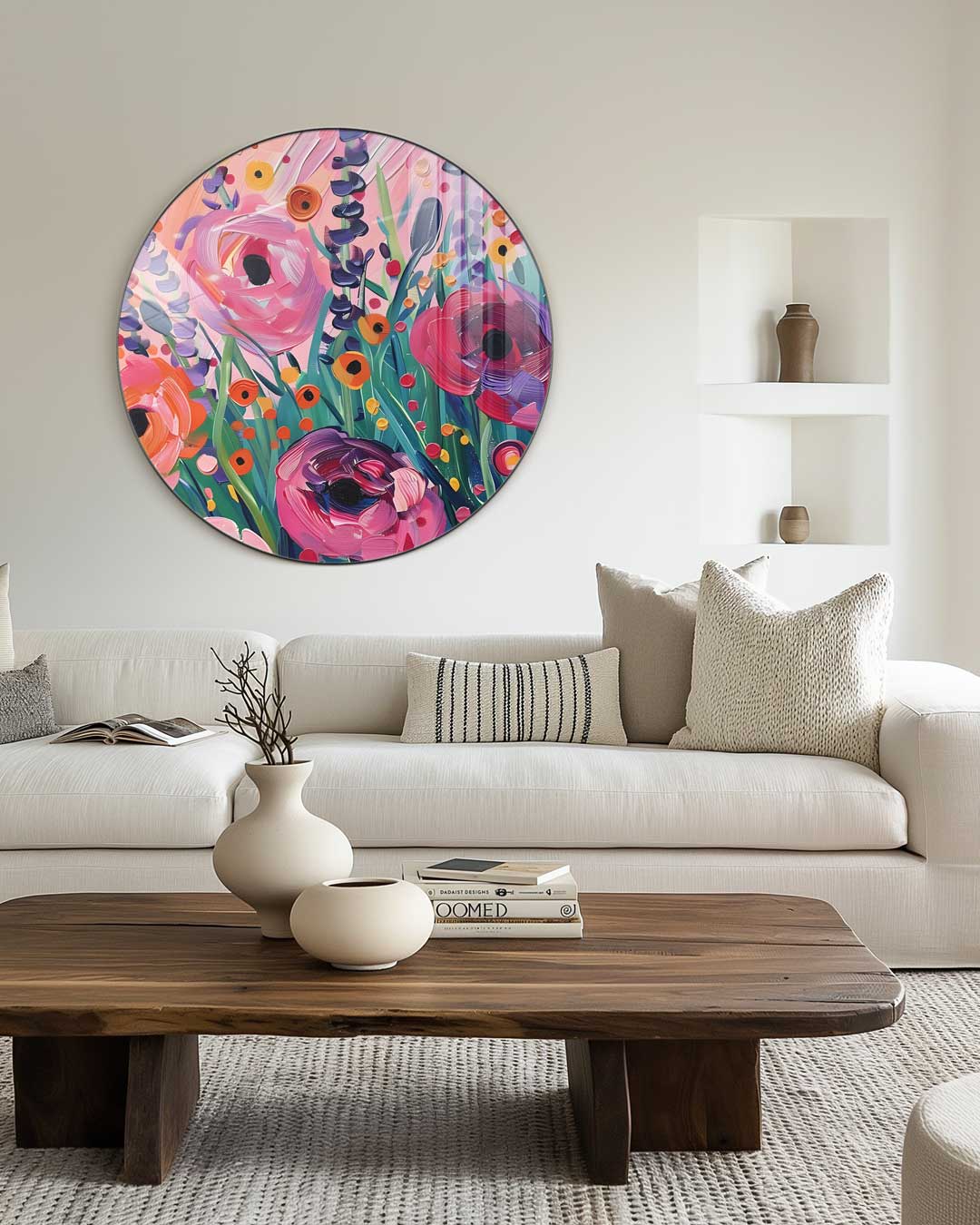 Bloemrijke Muurcirkel-WallArtistic
