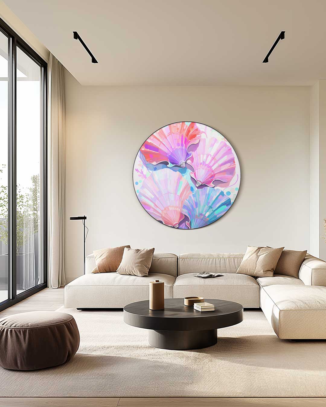 Kleurrijke Schelpen Muurcirkel-WallArtistic