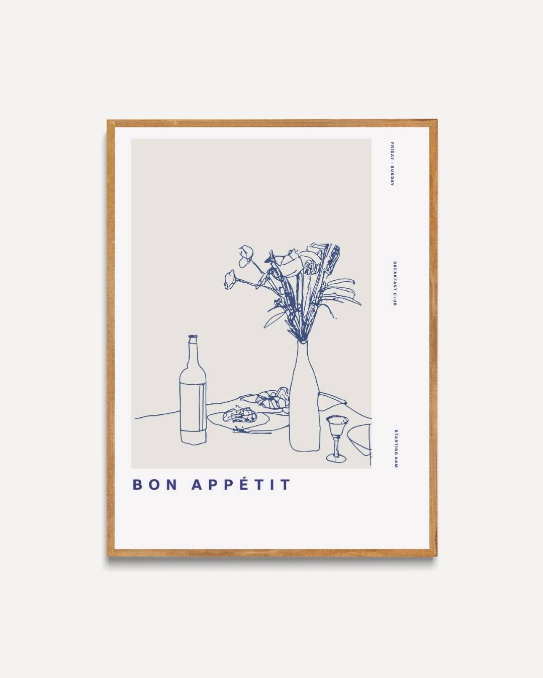 Bon appétit bloemenvaas Poster