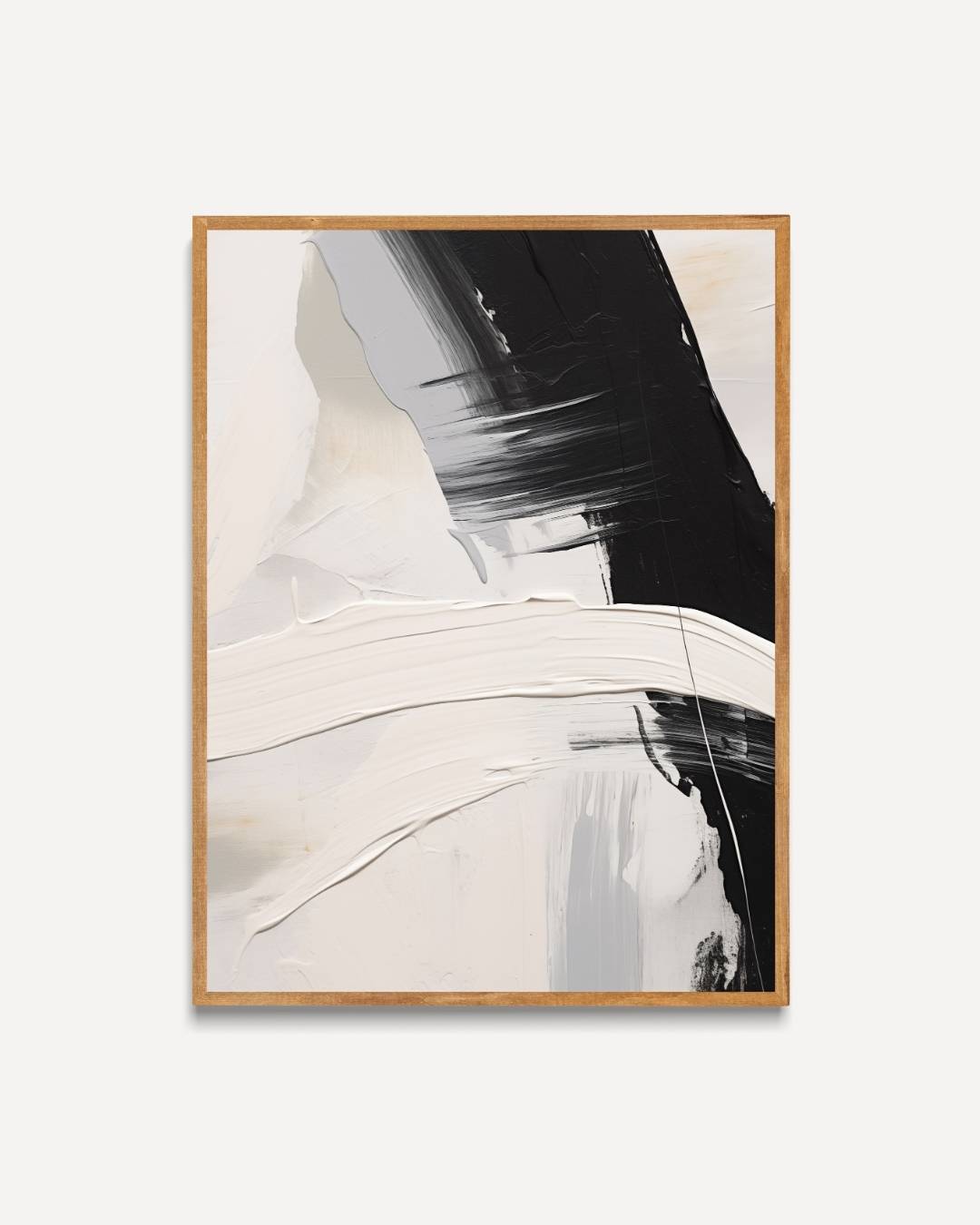 Abstract zwart-wit penseelstreken Poster