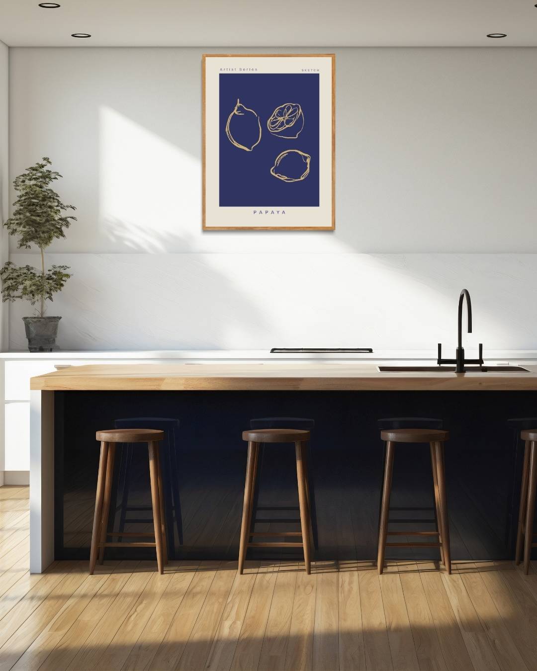 Papaya blue Poster