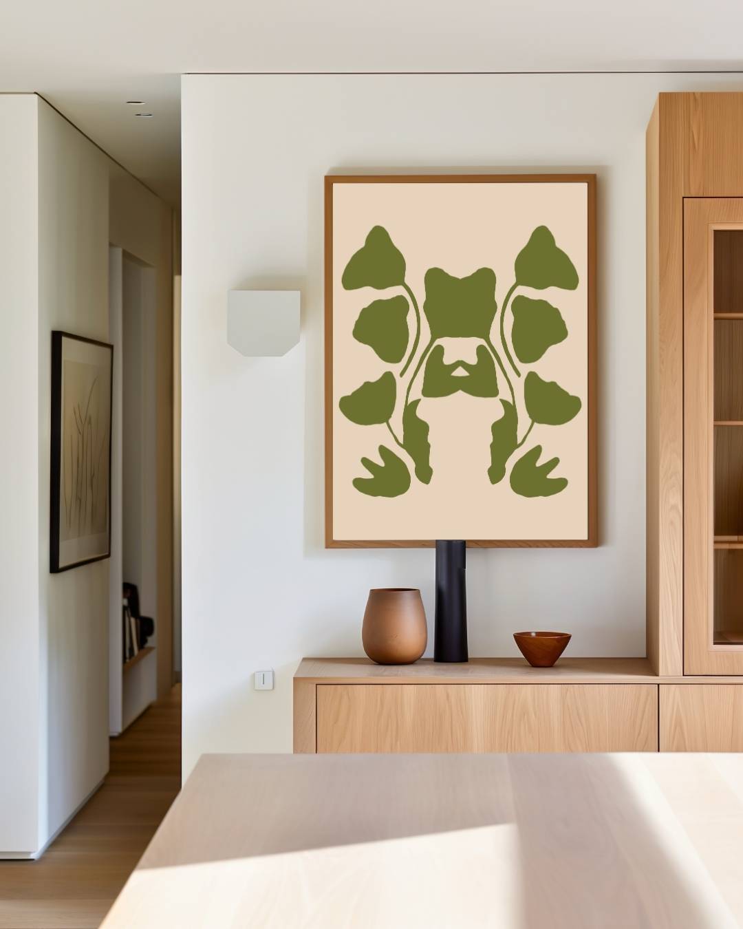 Symmetrisch bladensilhouet Poster