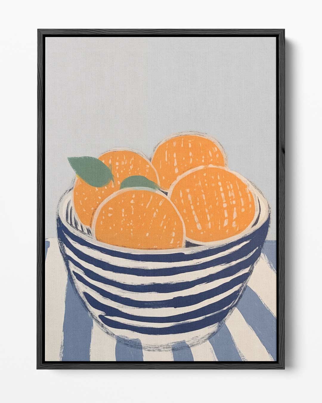 Sinaasappels in kom met grijze achtergrond Kunstwerk-canvas-dibond-plexiglas-wanddecoratie-WallArtistic
