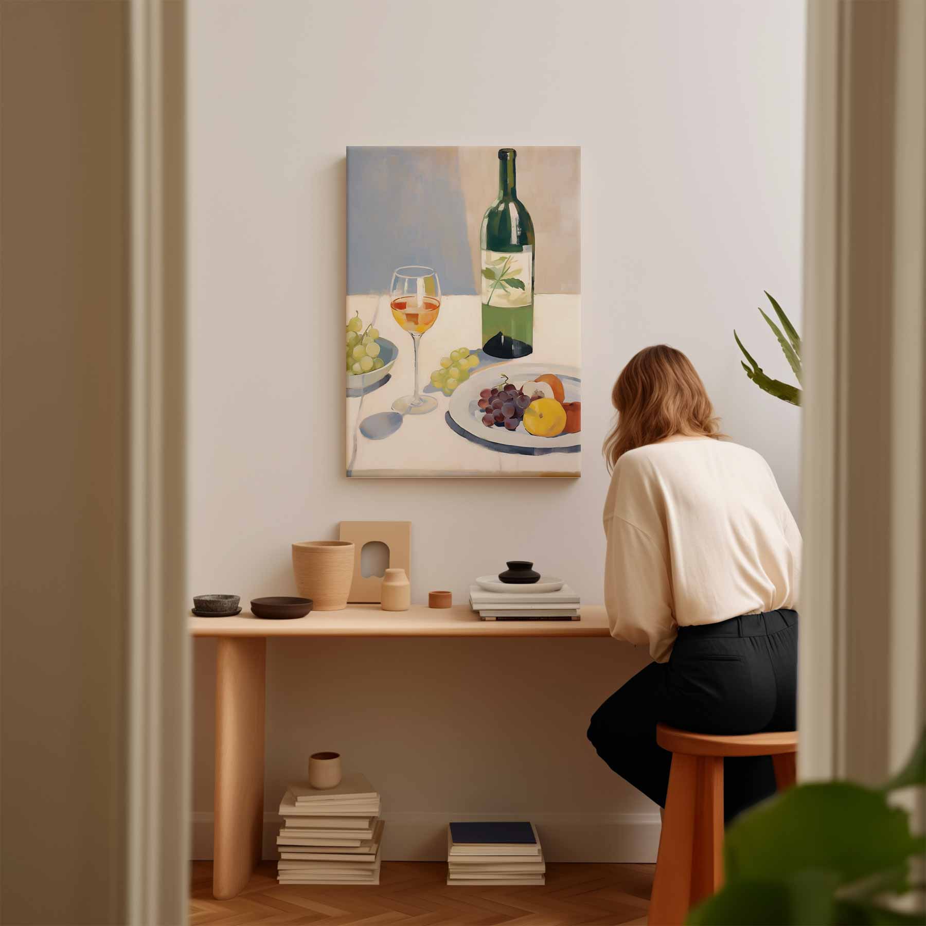 Glas wijn en fruit