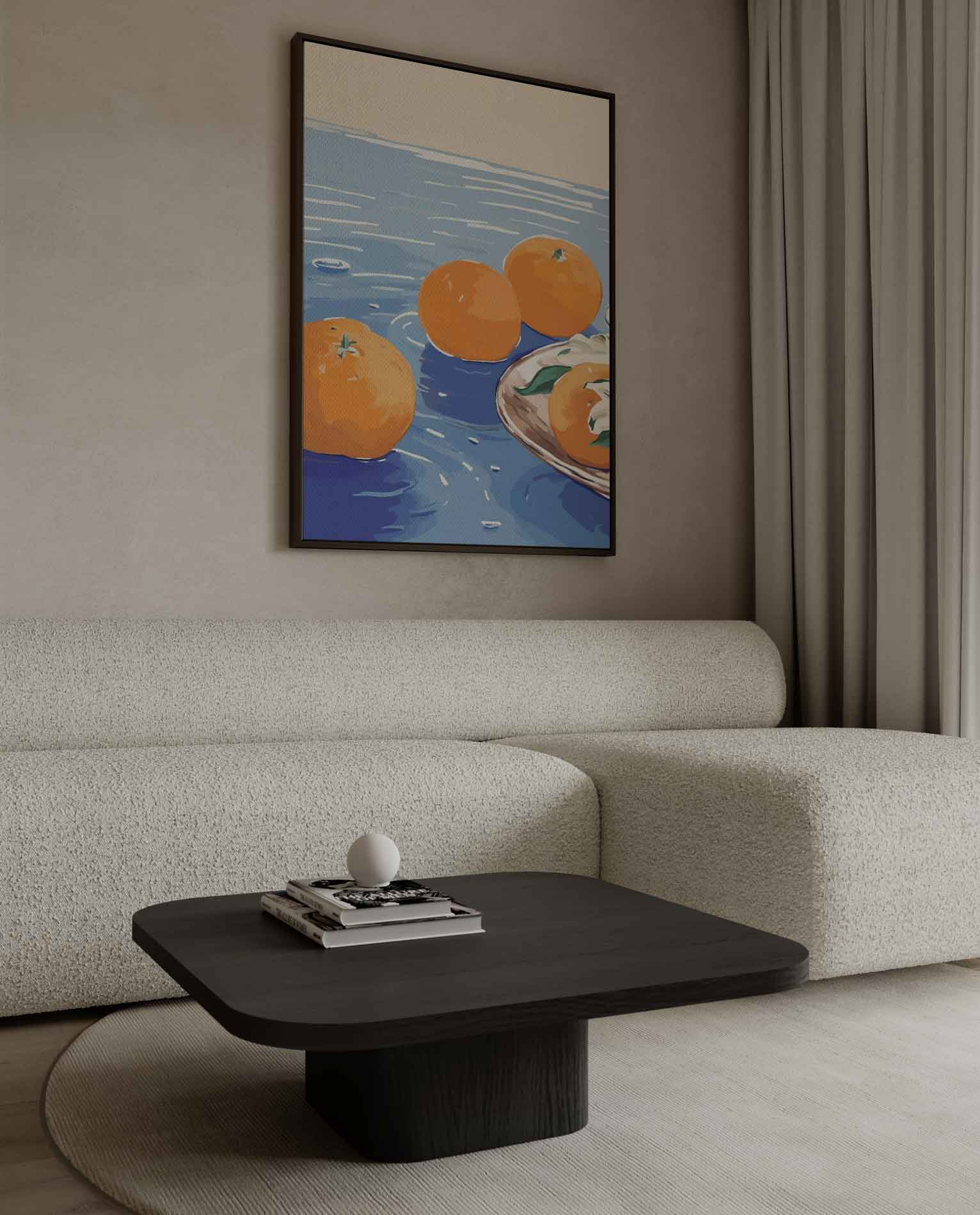 Mandarijnen op blauw