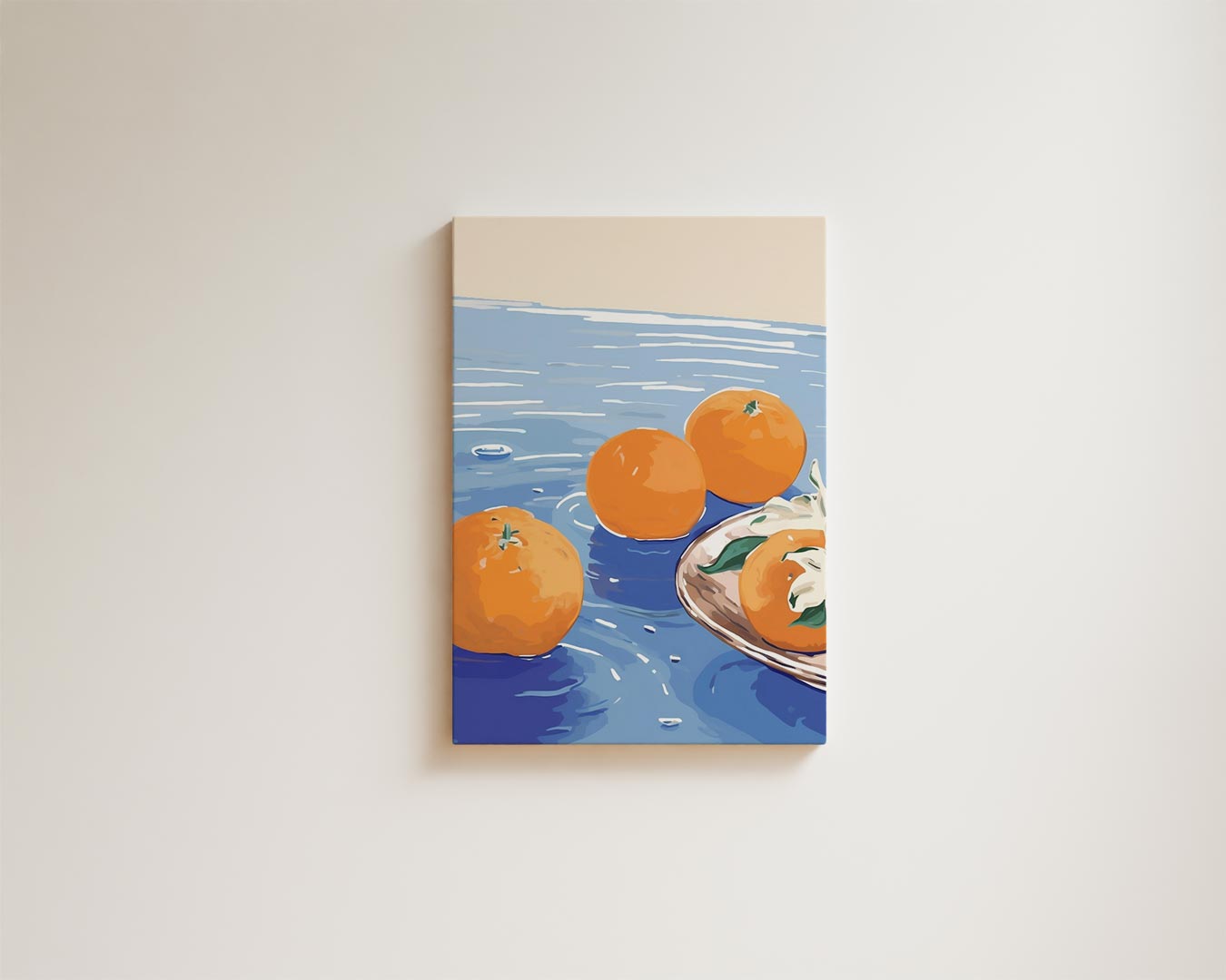 Mandarijnen op blauw