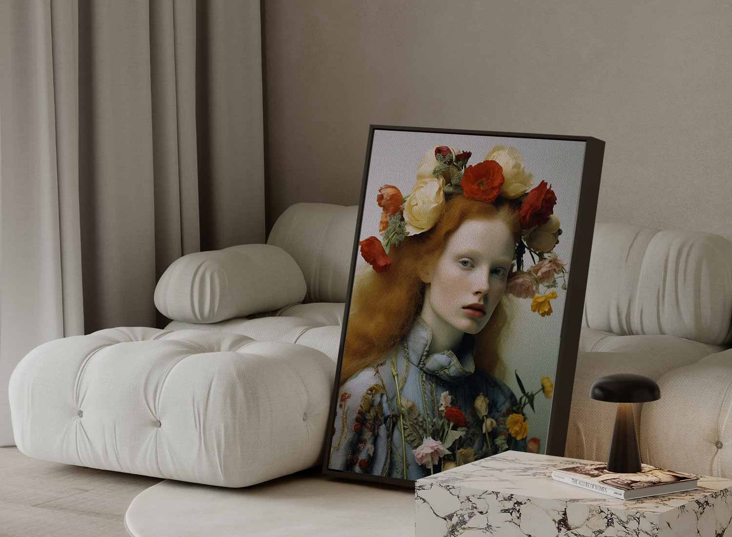 Portret met bloemenkroon I