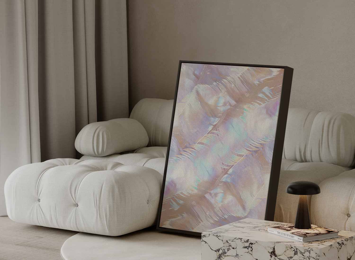 Iriserende abstractie in pastelkleuren