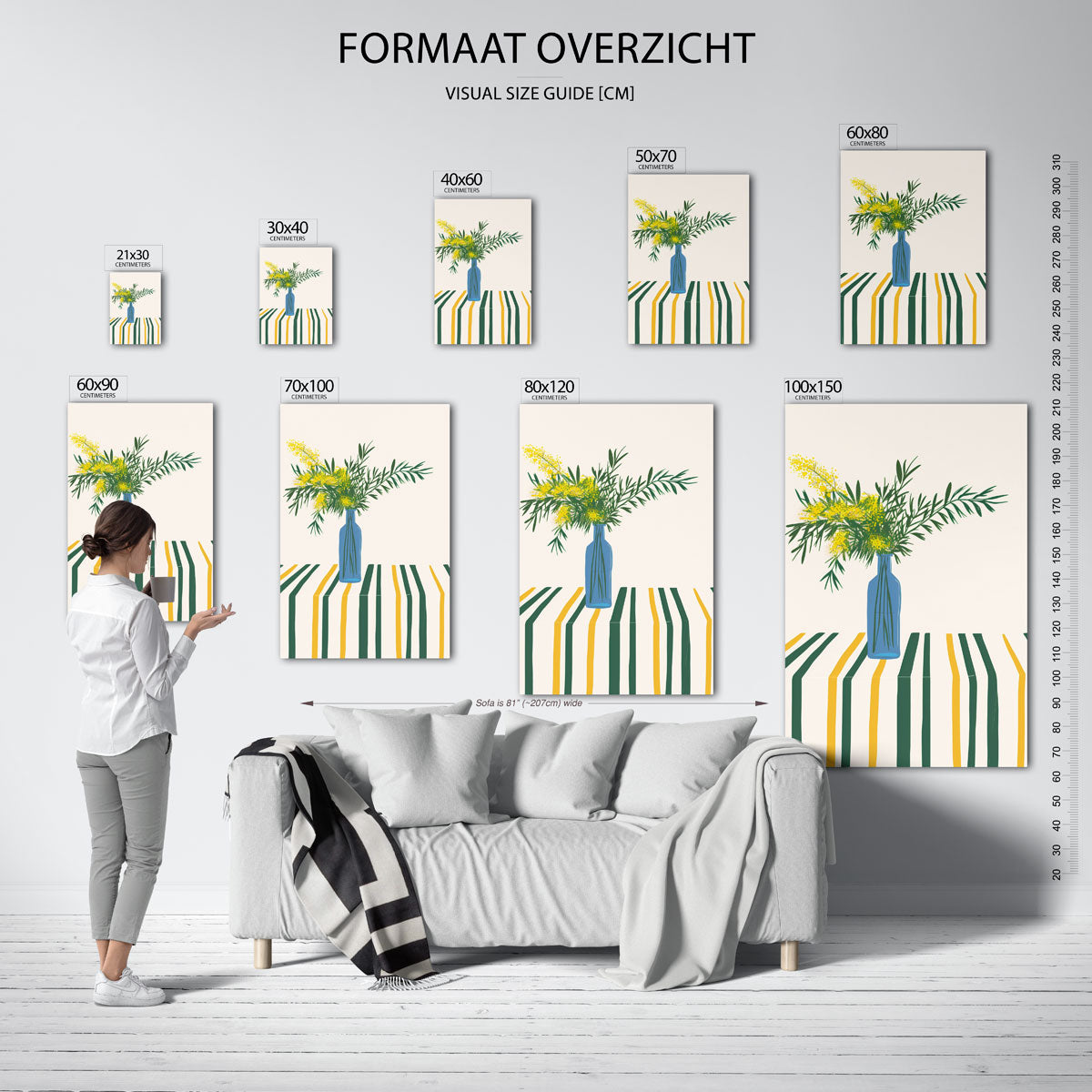 Bloemen in blauwe vaas Poster