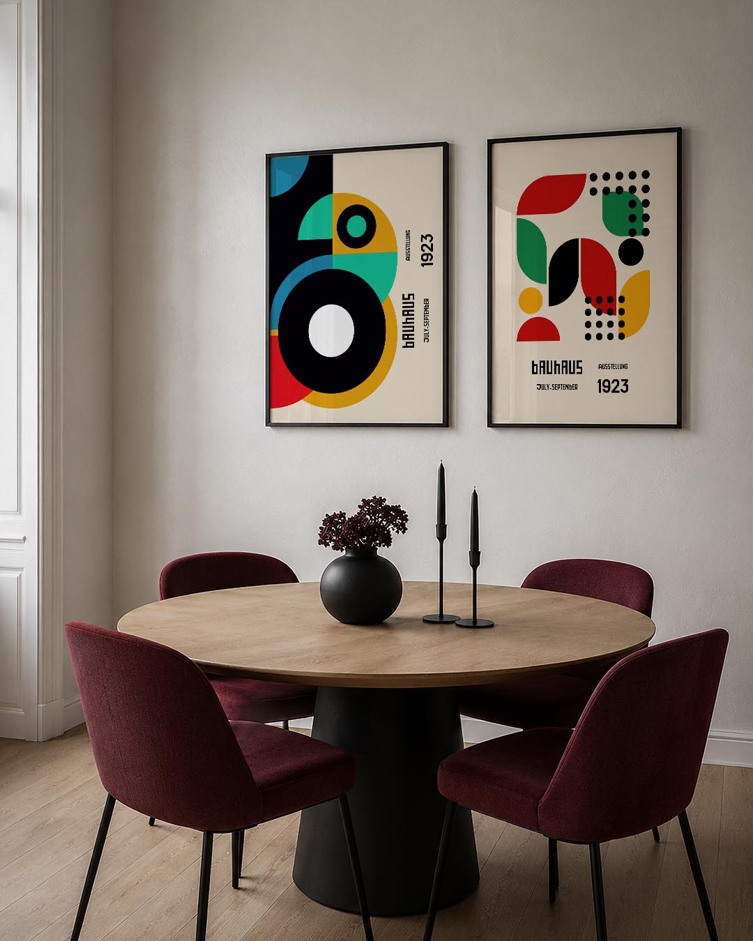 Kleurrijke cirkelcompositie Posterset