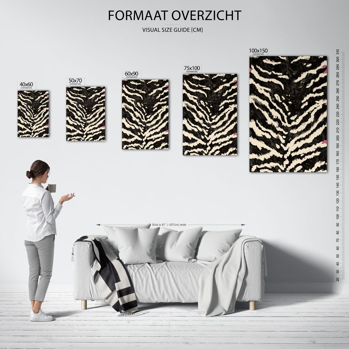 Dynamisch strepenpatroon Kunstwerk