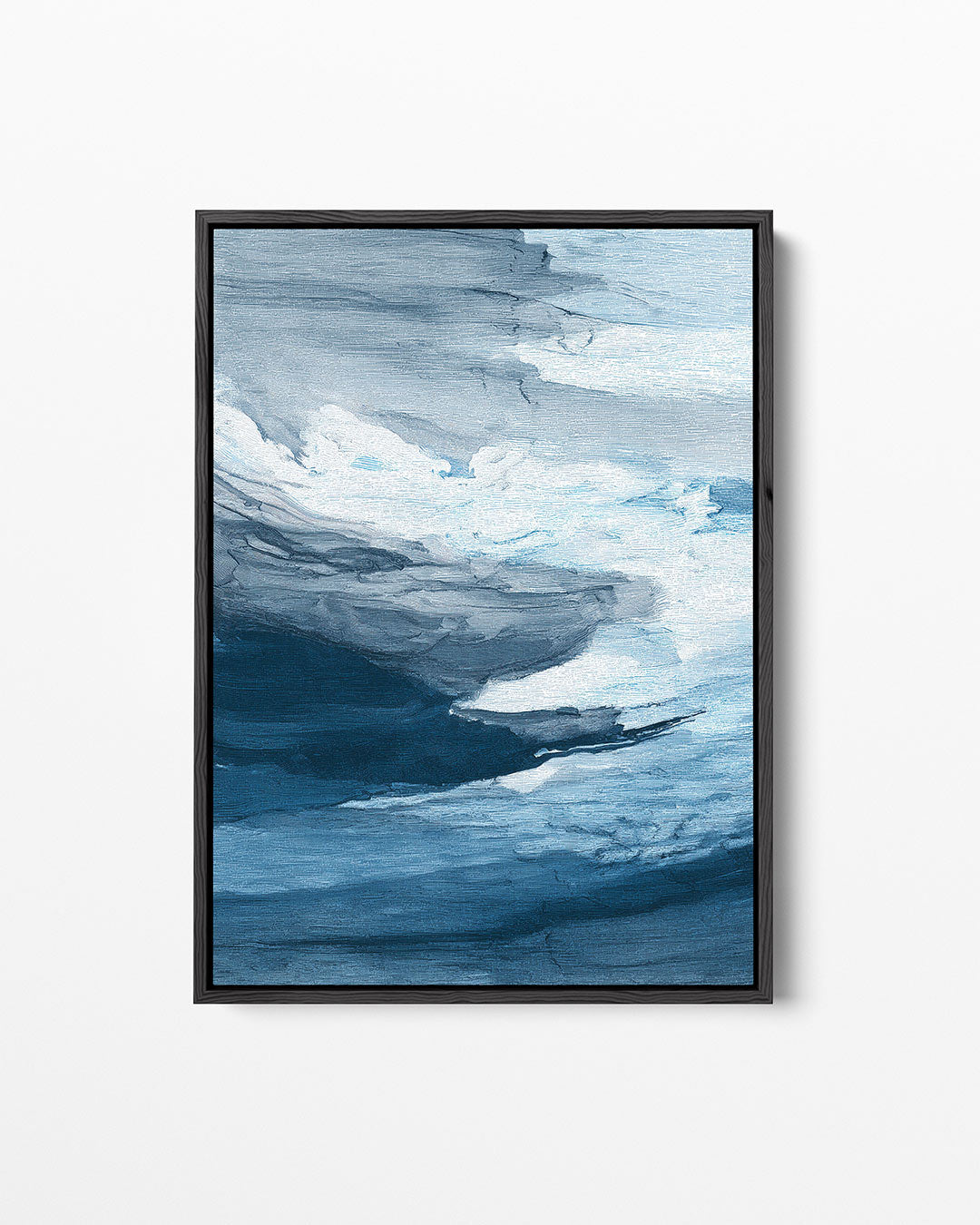 Dynamische blauwe golven Kunstwerk