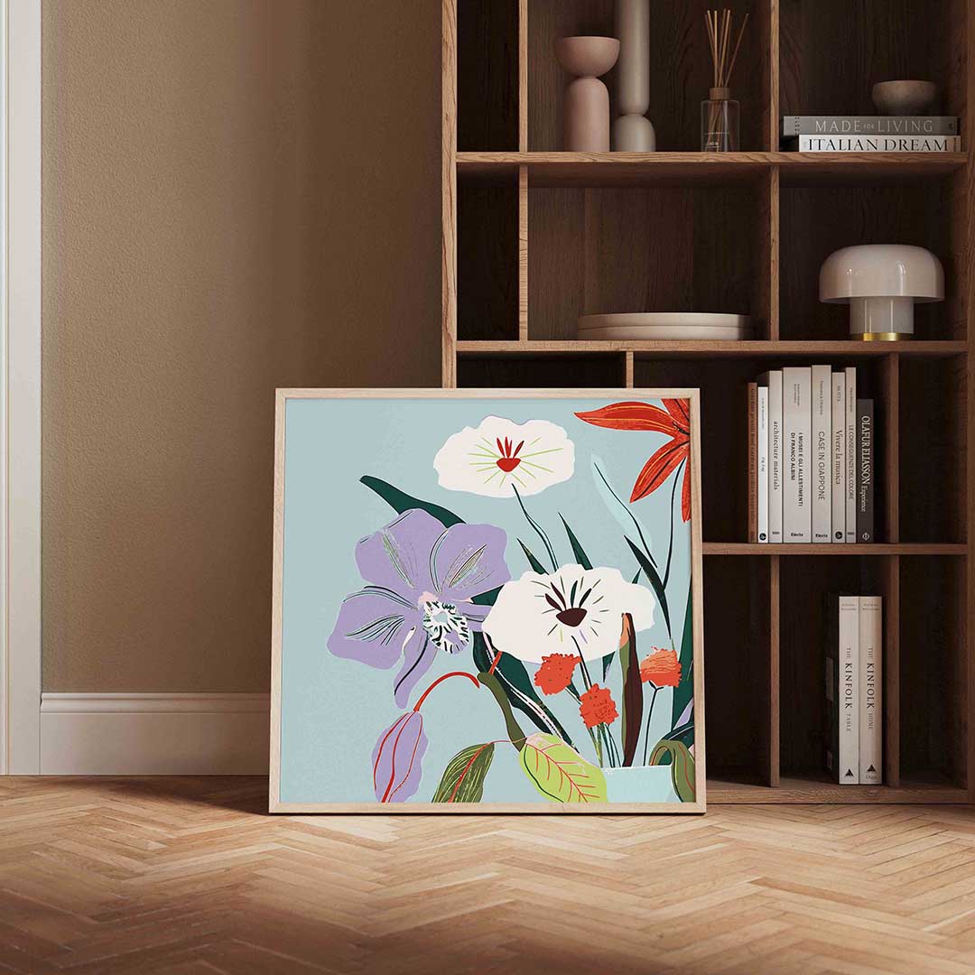Bloemen in vaas Poster