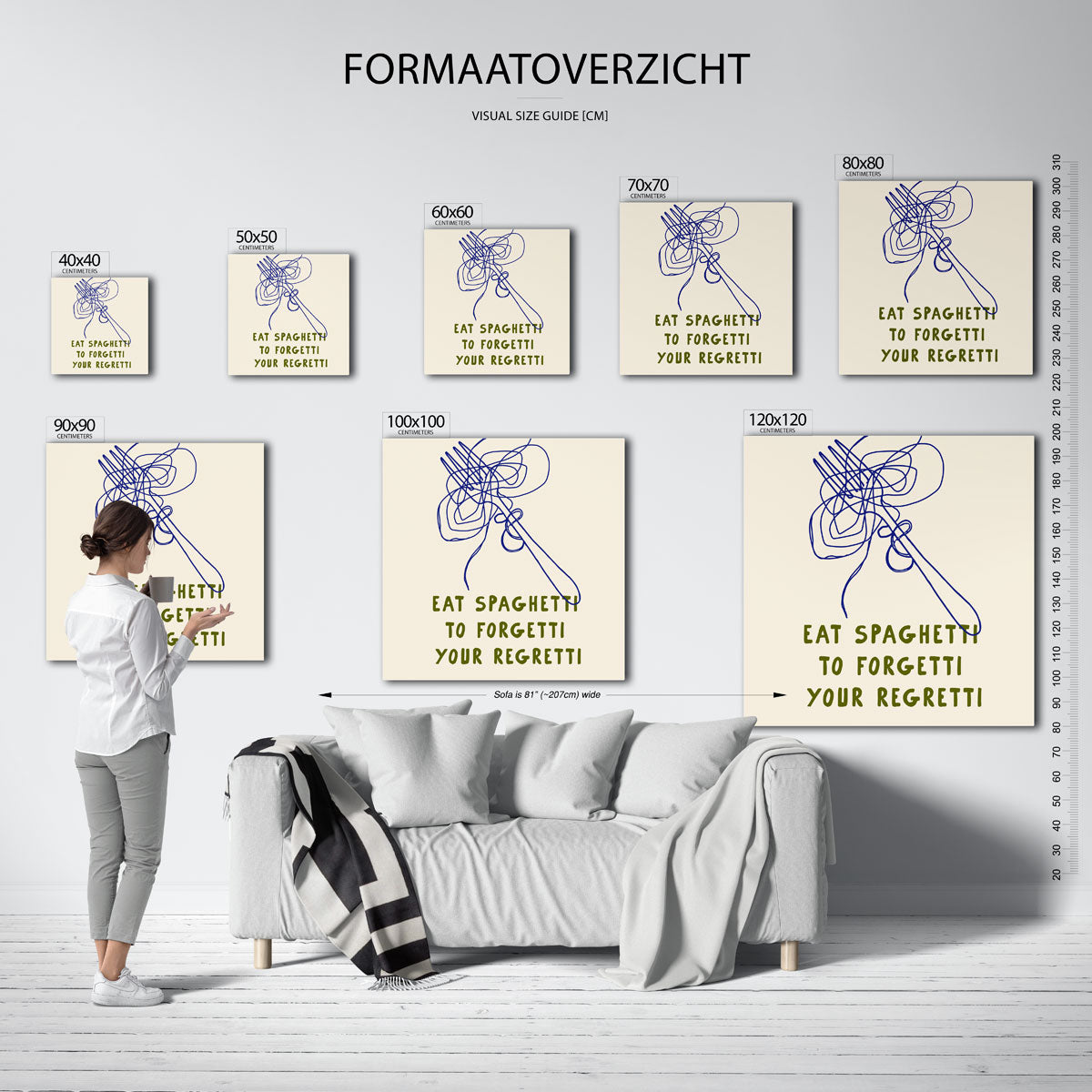 Spaghetti en vork Poster