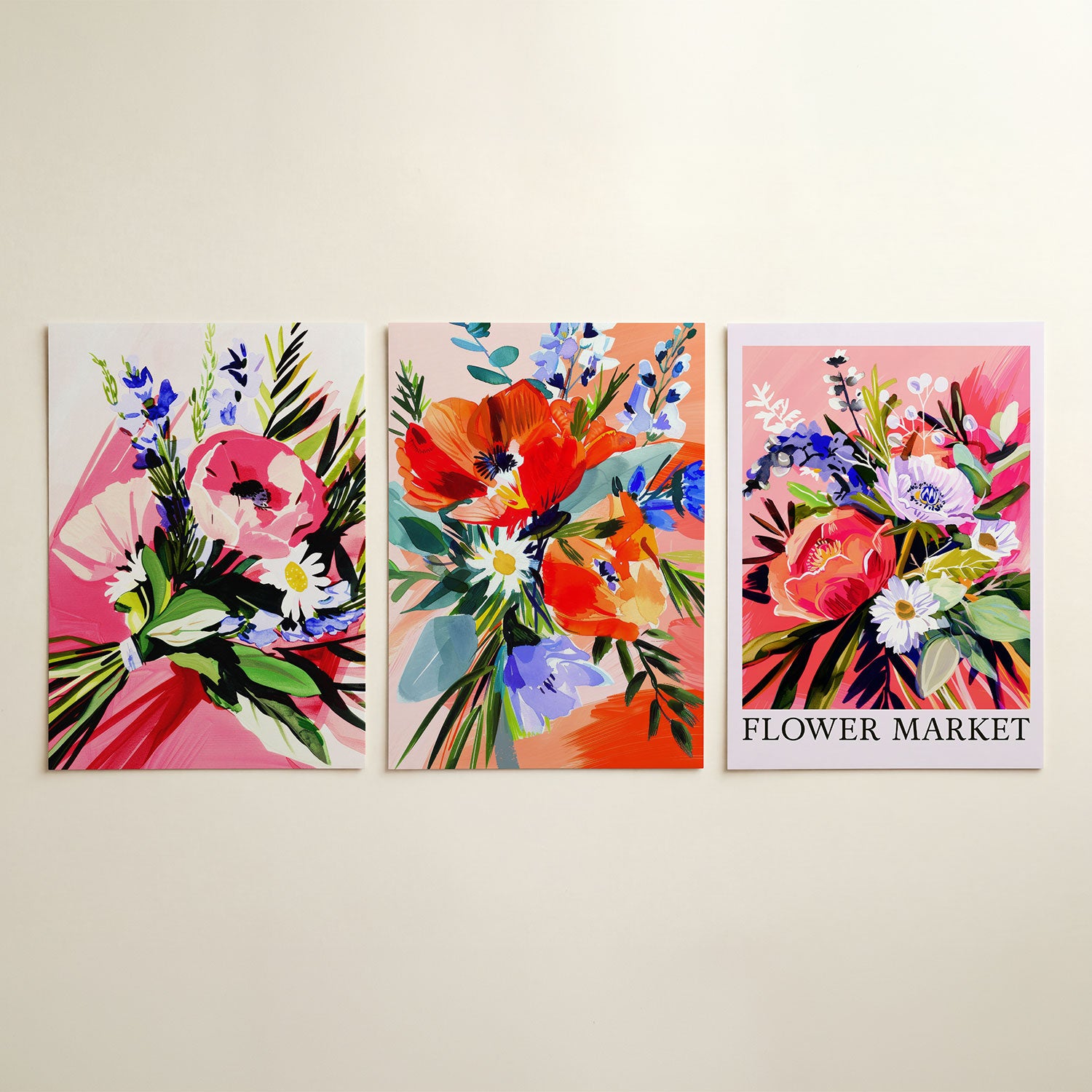 Bloemen en kleuren Posterset
