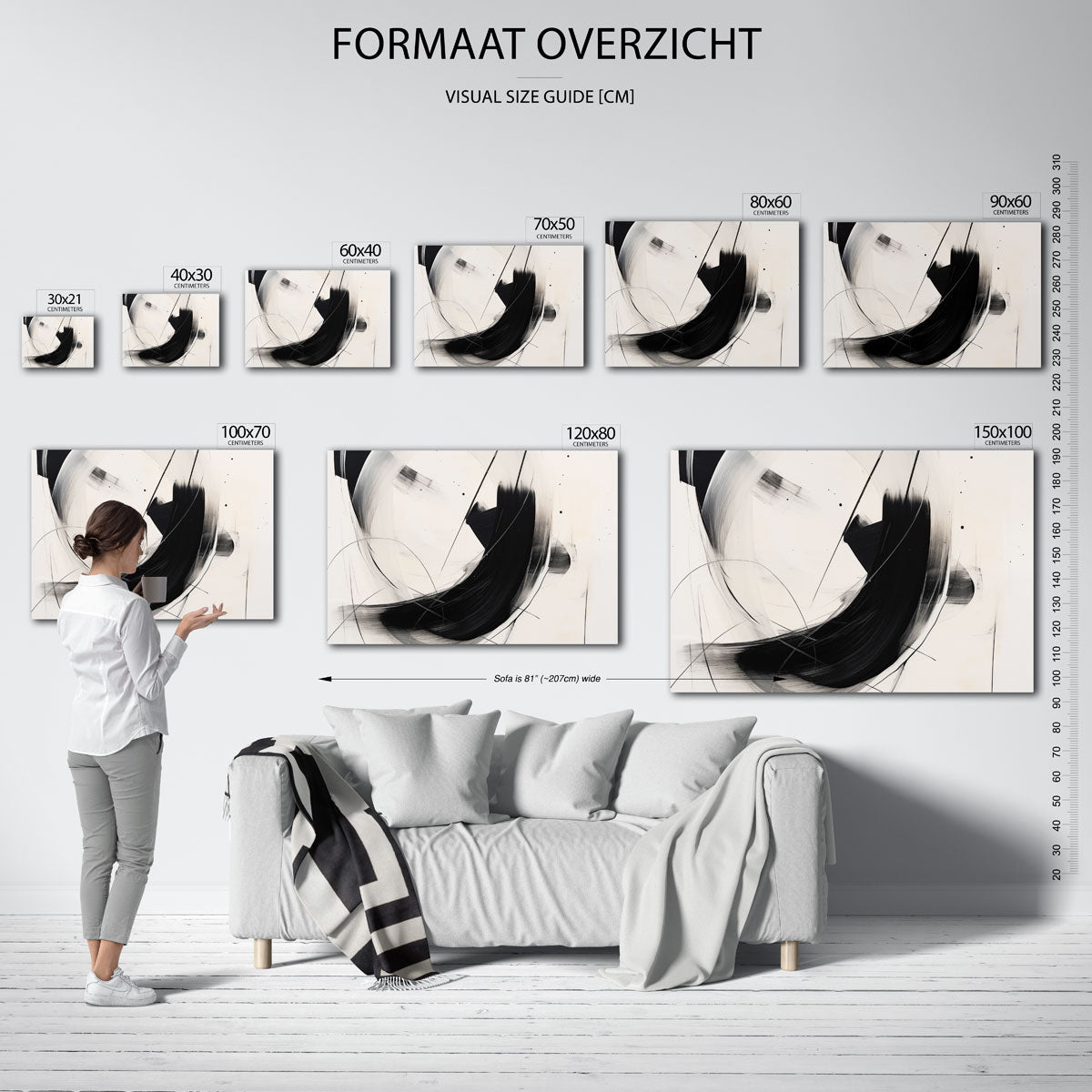Abstracte zwarte en witte lijnen Poster