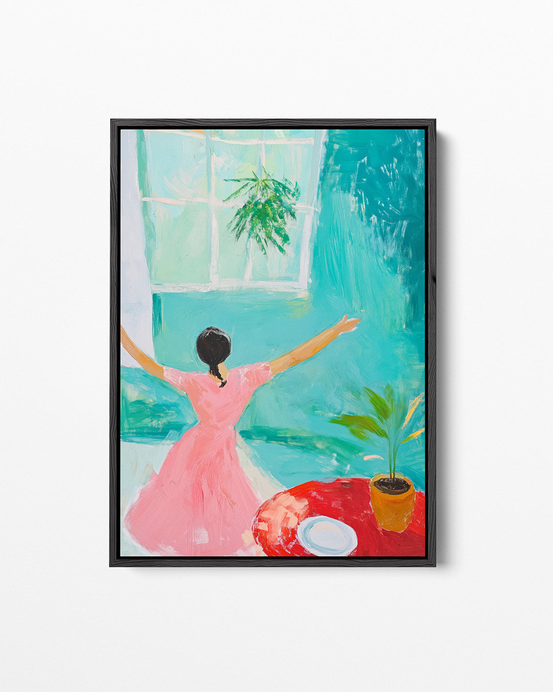 Vrolijke interieur scène Kunstwerk