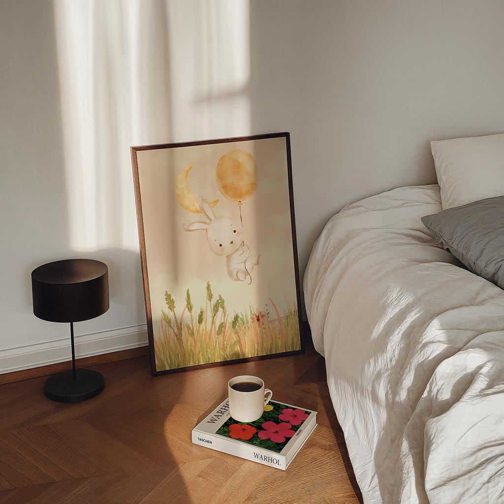 Dromerige Konijn Kinderkamer Poster-WallArtistic