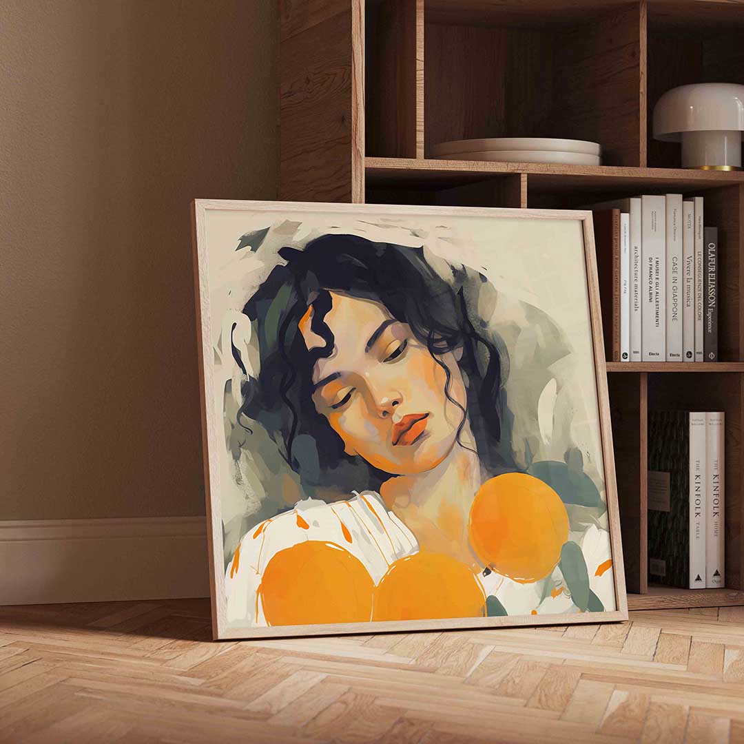 Vrouw met sinaasappels Poster