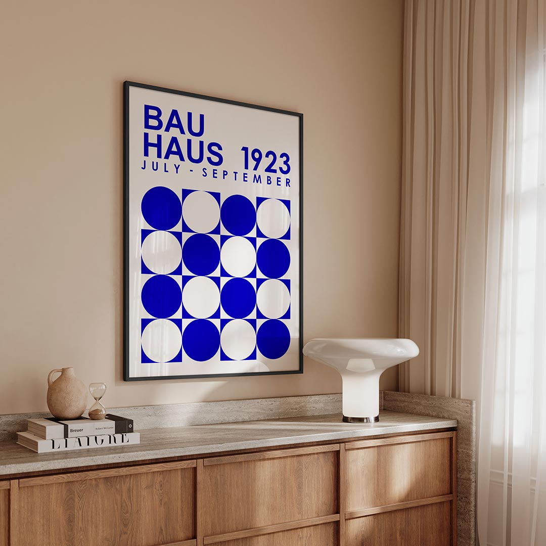 Cirkelpatroon blauw Poster