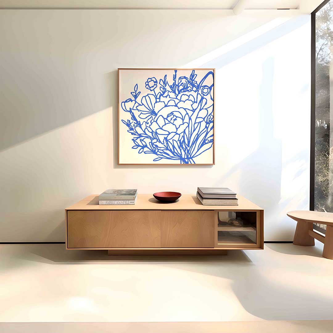 Blauwe bloemen Poster