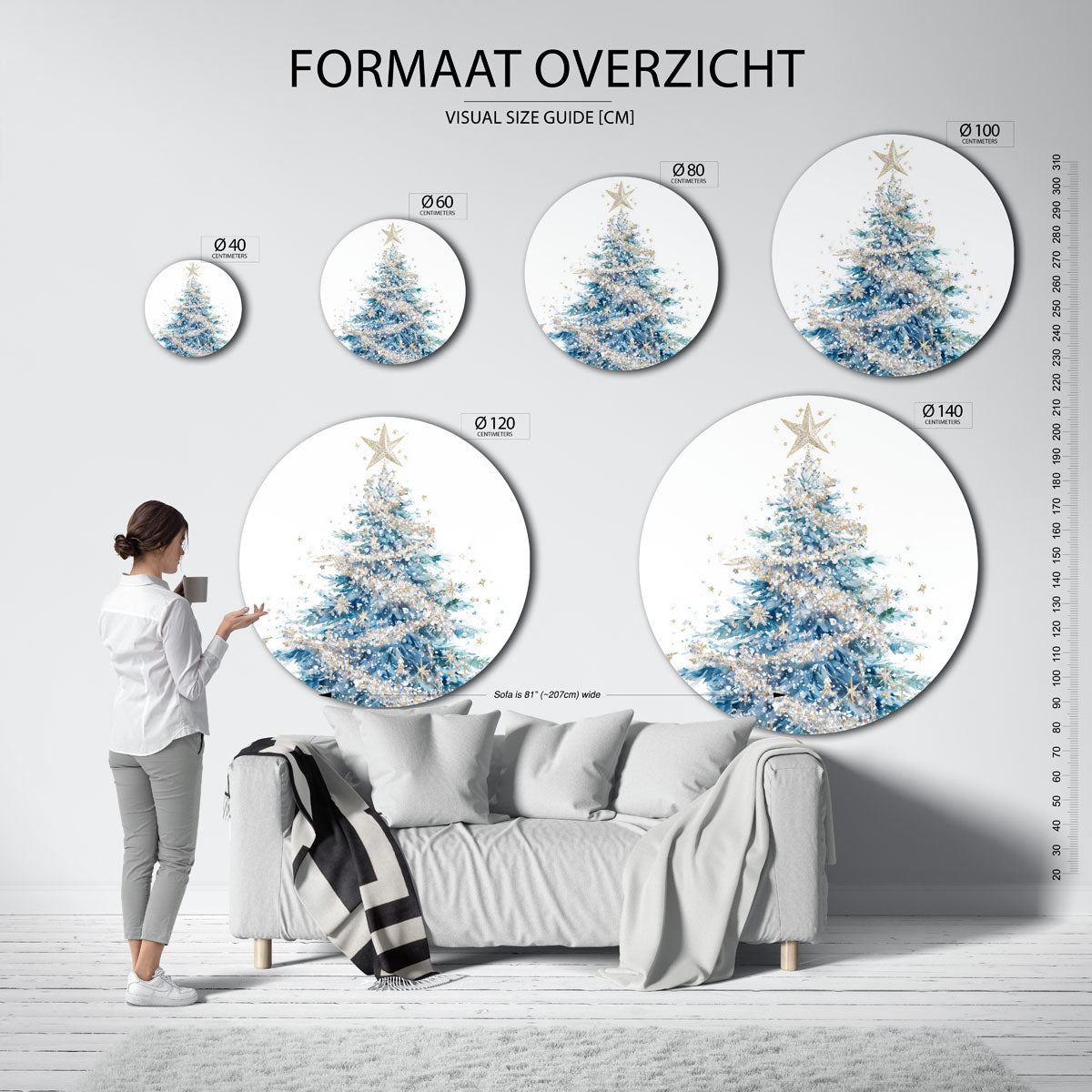 Kerstboom met ster Muurcirkel