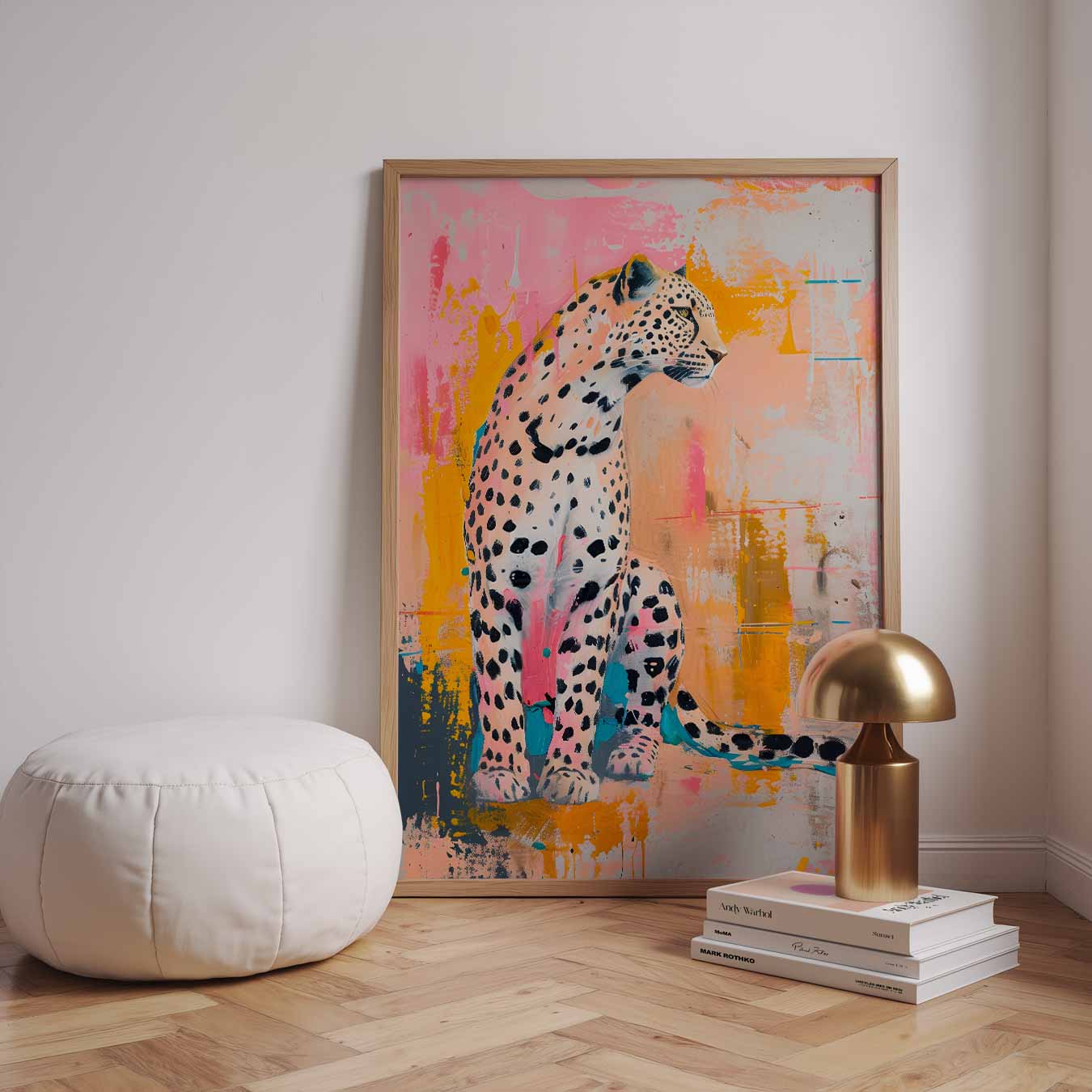 Gevlekte Elegantie - Kunstzinnige Luipaard Poster-WallArtistic