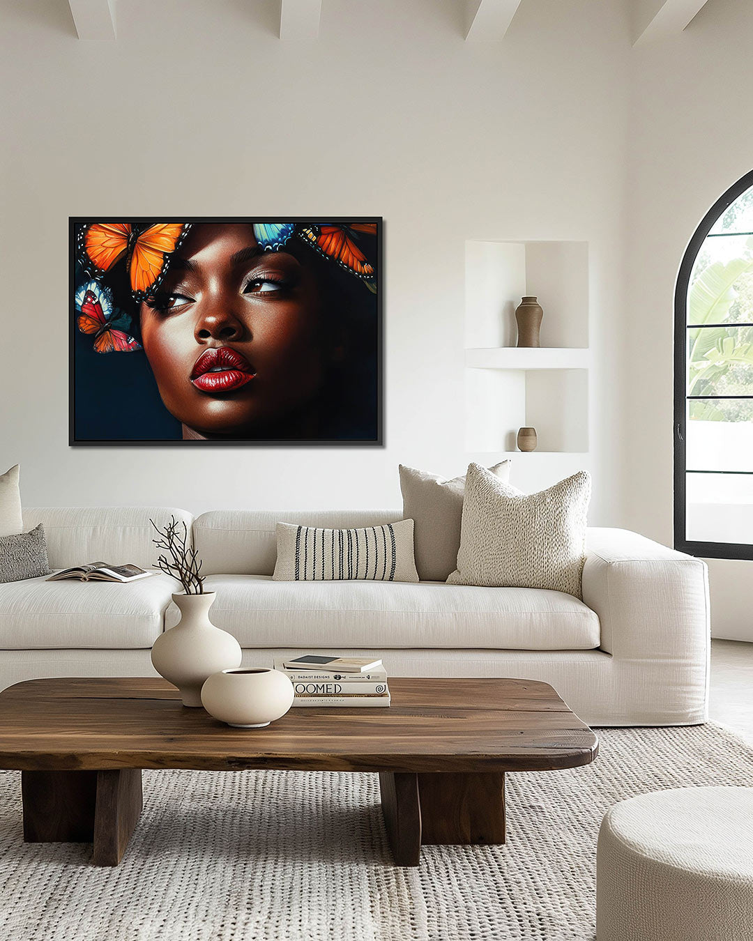Vlinders en portret Kunstwerk