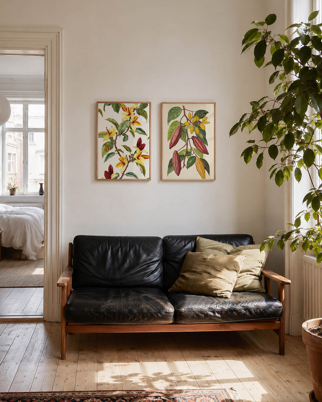 Bloem en blad Posterset