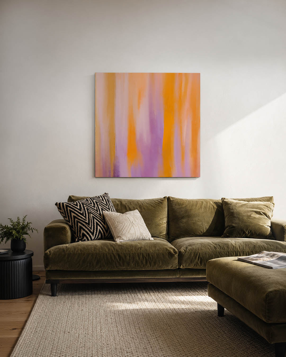 Kleurrijke verticale strepen Kunstwerk