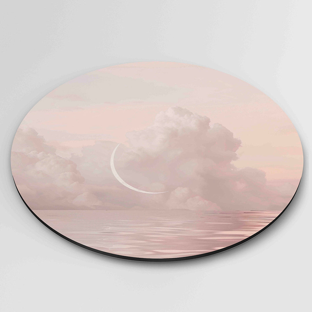 Wolken en maan Muurcirkel