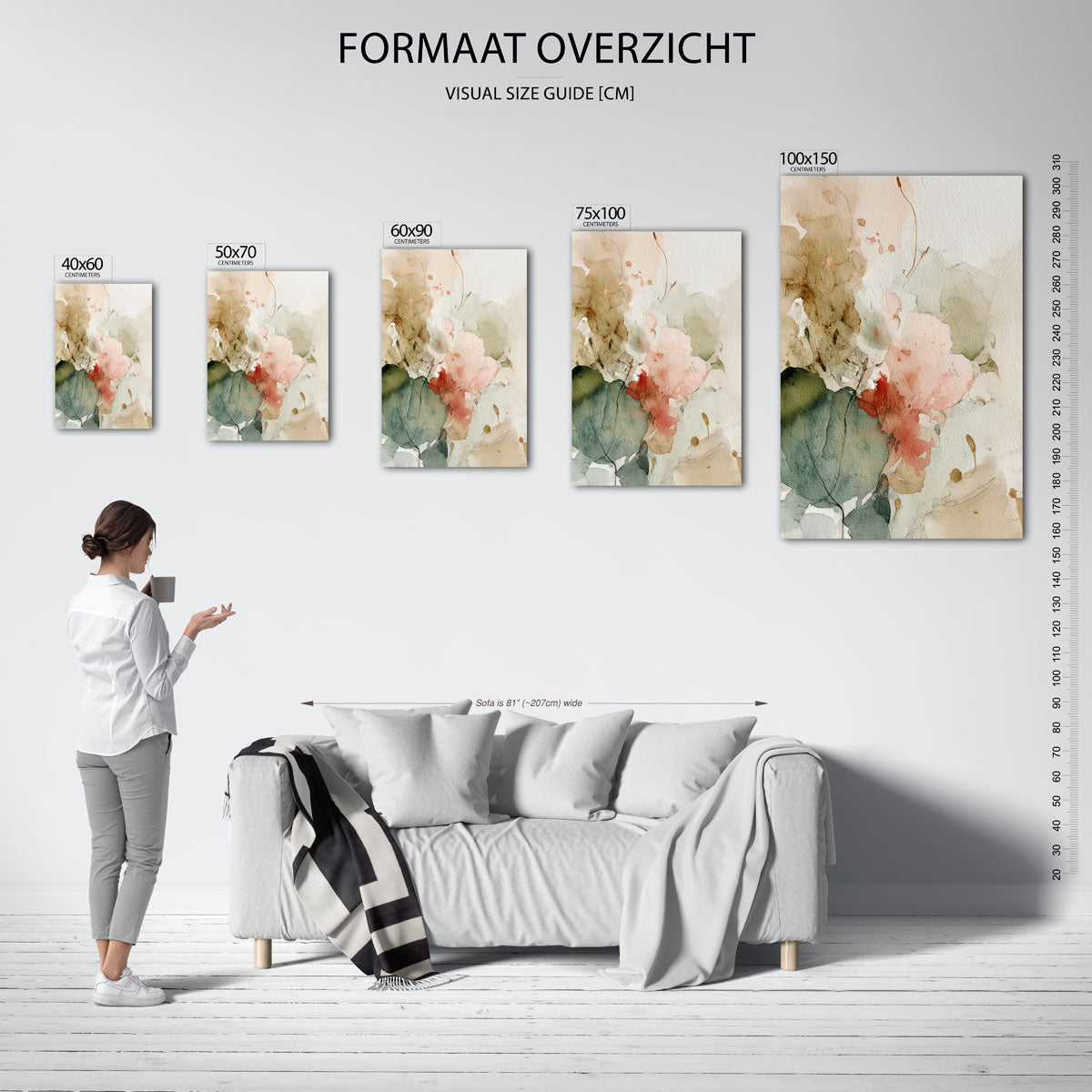 Organische kleurenexplosie Kunstwerk