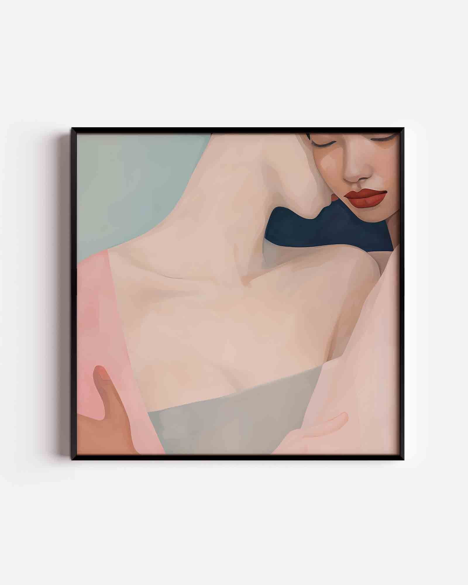 Twee figuren in zachte tinten Poster